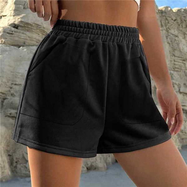 Herren-Shorts, Damen-Sport-Shorts, lässige Homewear, Yoga, kurze Hosen, Böden, weibliche elastische Taille, Taschen, Hosen, Damen-Lauf-Trainings-Shorts