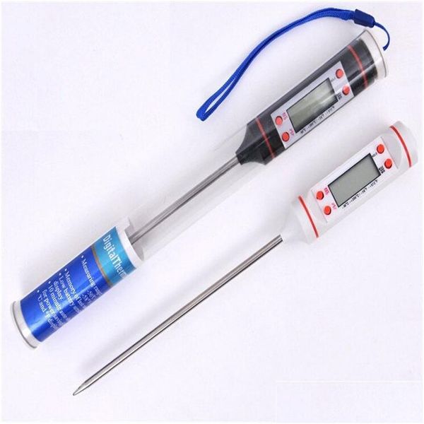 Thermometer Digital Kochen Lebensmittel Sonde Küche Haushalt Fleisch Thermometer Backen BBQ Elektronisch mit 4 Tasten Kochgeschirr Werkzeuge DBC D Dhwhj