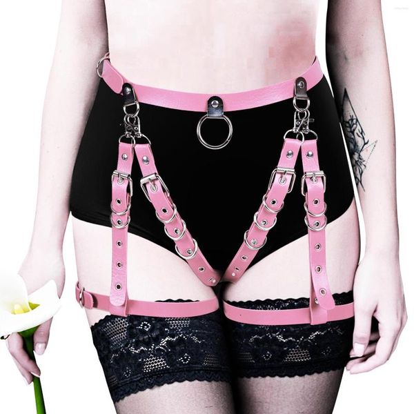 Cintos Sexy Jarreteira Arnês Lingerie Mulher Meia Cinto Bondage Goth Perna Punk Hiphop Rock Bodysuit Acessórios Exóticos