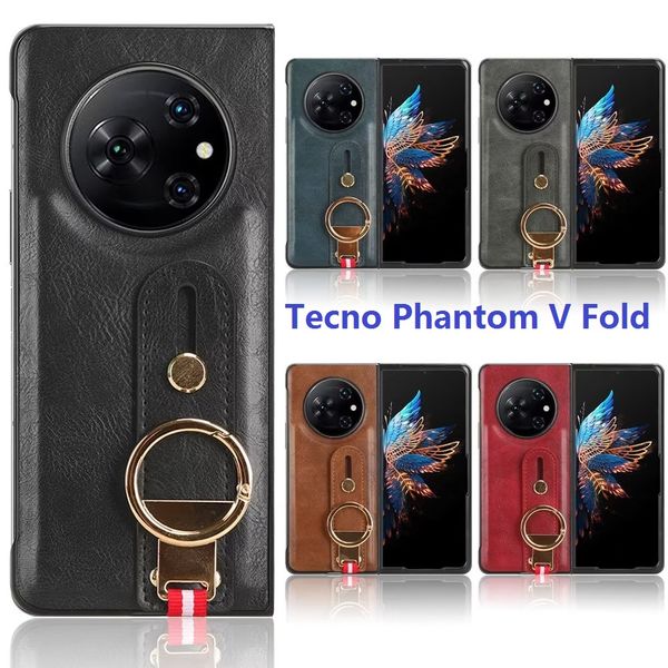 Корпуса ремня для запястья для Tecno Phantom v Fold Case Crack Crack Crackte Cute Copective Cover Cover