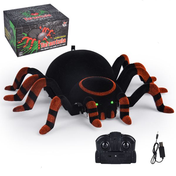 Электрические животные животные на стене лазание паука дистанционное управление игрушки инфракрасные RC животные подарочный моделирование игрушек Furry Electronic Spider Surprise Toy для Kid 230613