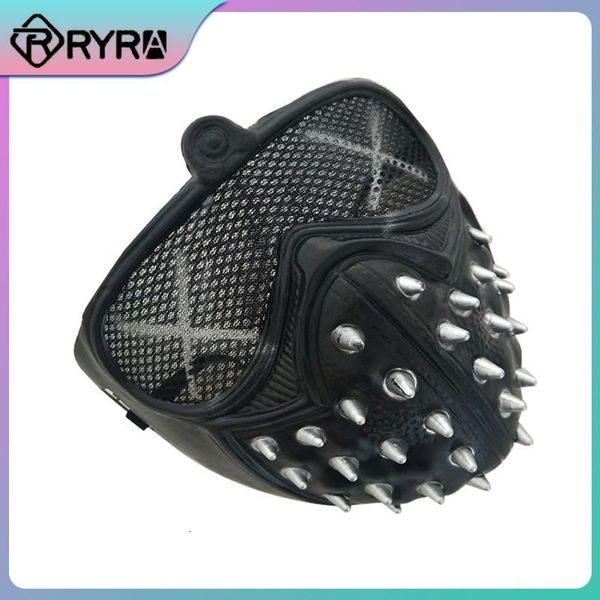 Maschere per feste Halloween Punk Devil COS Anime Stage Mask Rivet Dead God Street Rivet Maschere mortuarie Watch Dogs Cosplay Party Face Mask 230614