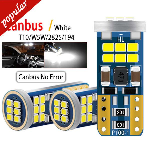 Nuovo 2 pezzi auto Canbus nessun errore T10 W5W luci di posizione a LED super luminose WY5W lampadina a cuneo lampada interna a cupola per lettura bianco 12V 24V