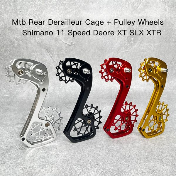 Desviadores de bicicleta mtb desviador traseiro gaiola polia rodas para shimano 11velocidade oversized rolamento para deore xt slx xtr m7000 m8000 m9000 230614