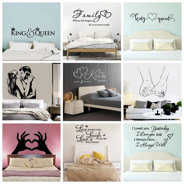 Neue Ankunft Liebhaber Zitate Wand Aufkleber Vinyl Tapete Für Schlafzimmer Dekor Aufkleber Sweet Home Phrase Aufkleber pegatinas de pared