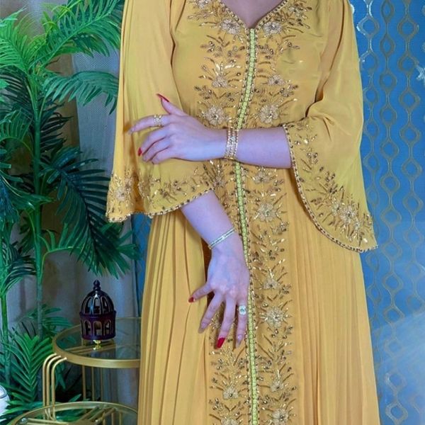 Ethnische Kleidung Eid Marokko Partykleid Abaya für Frauen Diamant islamische bestickte Kleider Gürtel Kaftan Vestidos Maxi Abayas Elbise Caftan 2023 230613