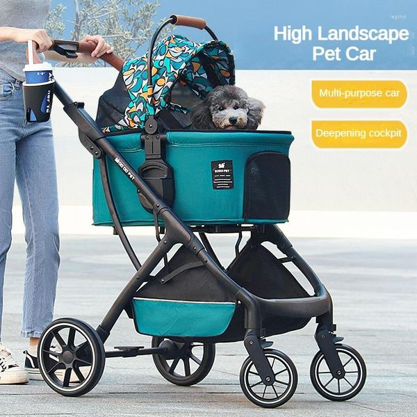 Hunde-Autositzbezüge, Haustier-Kinderwagen, Trolley, Katze, erstklassiges Fach, faltbar, mehrere Hunde und Katzen getrennt, kleiner mittelgroßer Wagen