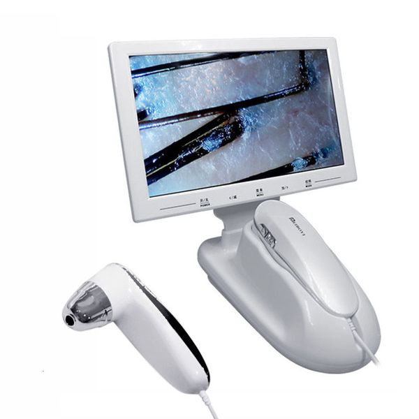 Steamer Haut Haar Kopfhaut Detektor Follikel Öl Feuchtigkeit Vergrößerung 11 Zoll HD LCD Bildschirm Mikroskop Tester 230613