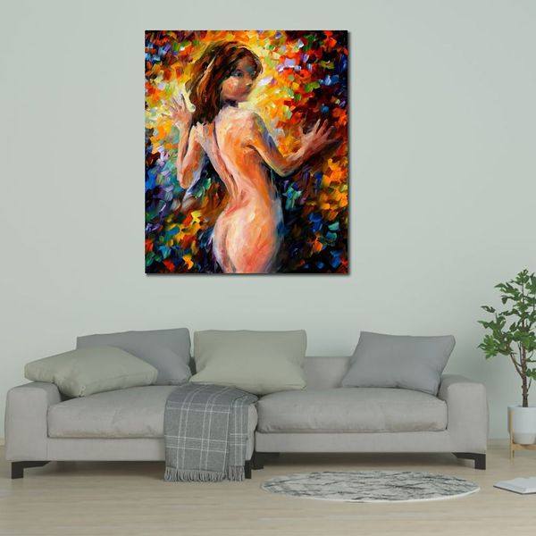 Fine Art Canvas Painting Fall of Feelings Realizzata a mano contemporanea Figurativa Artwork Nude Wall Decoration