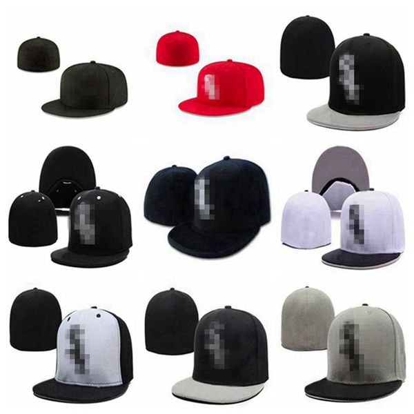 2024 18 стилей White Soxes- Letter Бейсболки модные для мужчин и женщин брендовые спортивные хип-хоп плоские шляпы от солнца костяные горрасы Полностью закрытые облегающие шляпы