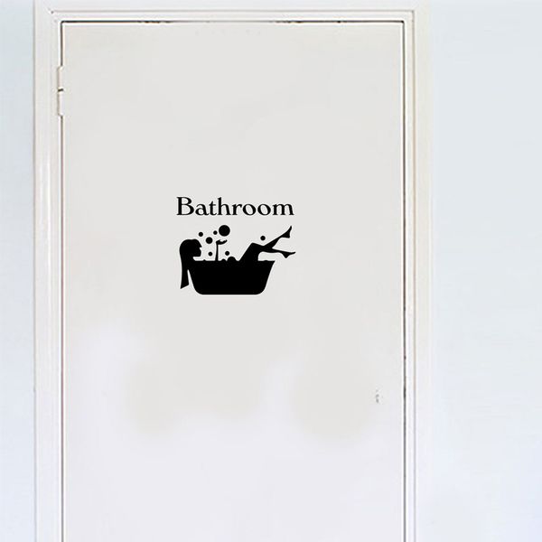 Neue Badezimmer-Wandaufkleber, WC-Dekor, Wohnzimmer, Schrank, Heimdekoration, Abziehbilder, verschönern, selbstklebendes Wandbild, WC-Schild, Türöffnung, Großhandel, 20 Stück