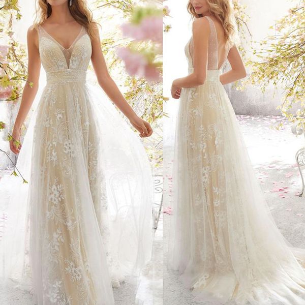 Женское элегантное свадебное платье Sexy Lace Floral Backless Вечернее платье платье свадебное белое спагетти ремешок макси -платье
