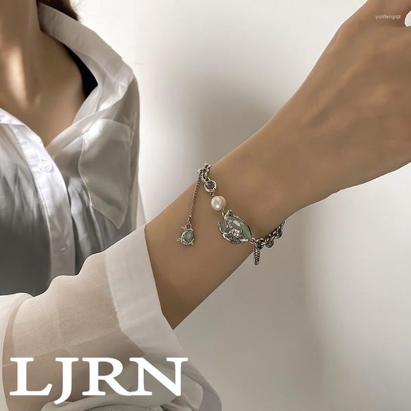 Очарование браслетов 2023 Металлическое браслет в китайском стиле Thorn Rose Green Zircon Gearl Double Layer Chain Wear для женщин для женщин ювелирных изделий
