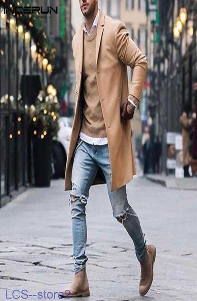 Trench da uomo Marca Inverno Men039s Abbigliamento Giacca lunga Coatstrench Giacche slim fit Outwear Hombre Soprabito Outfit Mens Chinos Kha6814242