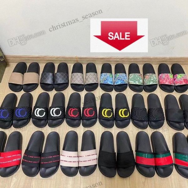 2023 Designer-Hausschuhe für Männer Frauen Slides Blumenbrokat-Flats Gear Bottom Tiger Snaker Ace Bee Flop Flip Scuffs Casual Fashion BeachxHpd #