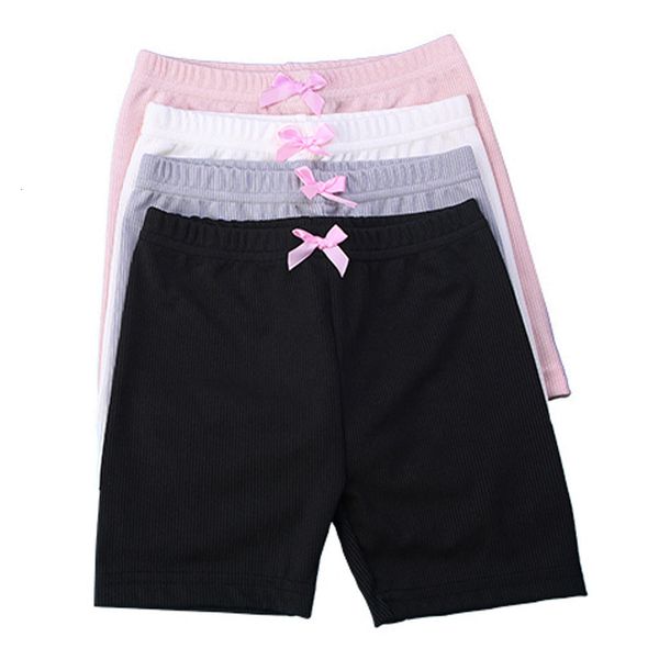 Shorts 4PCS Toddler Bambini Kid Neonate Pantaloni di sicurezza con fiocco solido Biancheria intima 27 anni Calzamaglia corta traspirante Bambini 230613