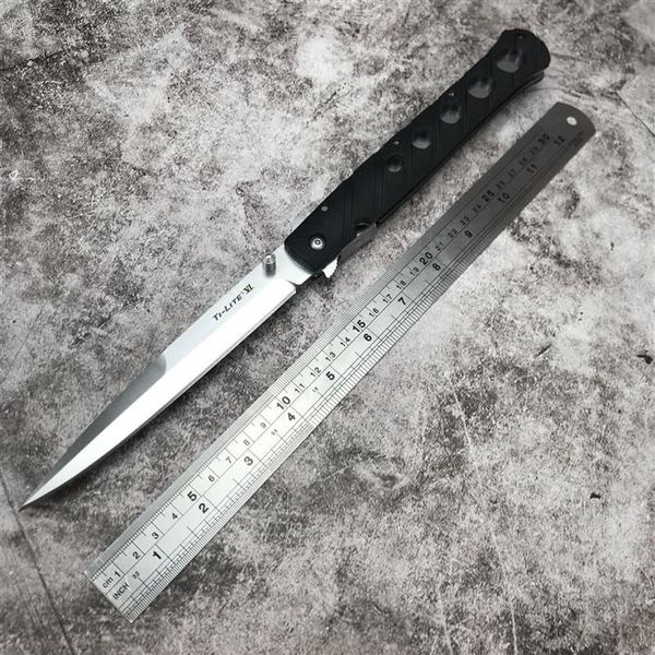 Coltello chiudibile Cold Steel 26SXP Ti Li te XL 6 Stiletto Sword Satin Plain Blade Black ZyEx Handle Outdoor Camping Tactical Knives30246P