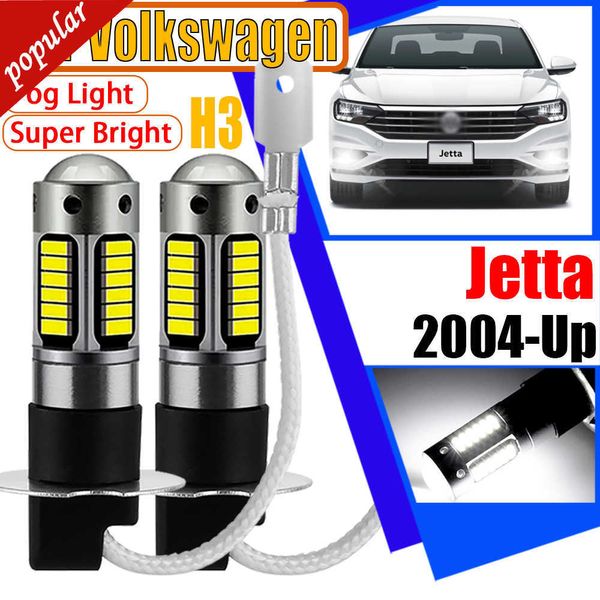 Новые 2PCS H3 CAR Lamps Canbus без ошибок Светодиодные передние фары FOG-светильники лампы для Volkswagen VW Jetta 2004-Up