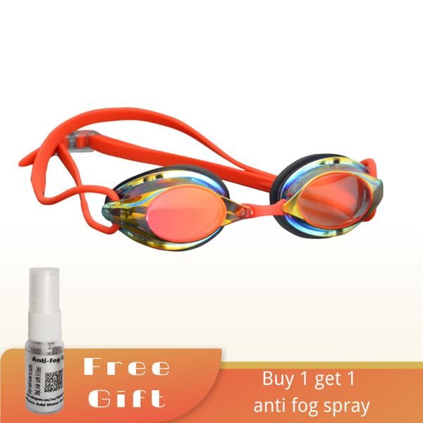 Schutzbrillen Race Swimming Goggles Bunte Anti-Fog-Wasserdichte optische Brille Konkurrierende Schwimmmaske mit austauschbaren Nasenbrückenrahmen 230613