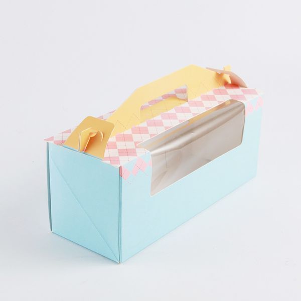 100шт/лот портативная коробка для торта с оконными полотенцем