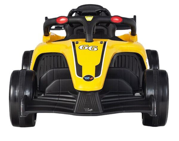 Babyjoy 12V Kids Ride on Car Caminhão de Corrida Elétrico Controle Remoto MP3 Luzes Amarelo