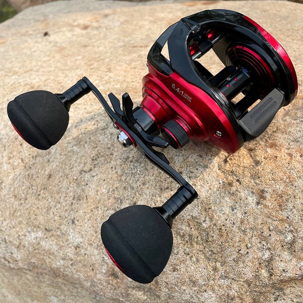 Carretilhas Baitcasting Carbon Frame 6.4 1 8 1BB 15KG Drag Jig Baitcast Fishing Reel Saltwater Big Game Wheel Dupla linha Ímã poderoso 230613