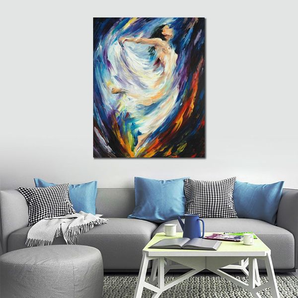 Arte figurativa fatta a mano su tela Angelo dell'amore Bella ragazza opera d'arte pittura Home Decor