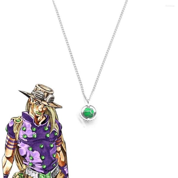 Catene Anime Collana Donna JoJos Bizarre Adventure Collane da sposa Ciondolo a catena Gioielli per ragazze Colore argento Collares in acciaio