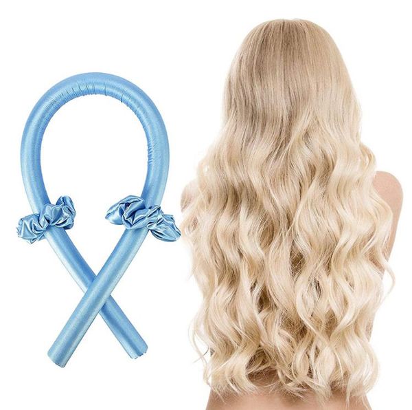 Favore di partito Senza calore Bigodini per capelli magici 2 pezzi Raso Scrunchie Asta per arricciatura senza calore per capelli lunghi Rulli magici aggiornati SN4395