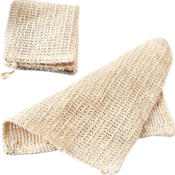 Escovas de Banho Esponjas Esfregadores 25cm Sisal Natural Sabonete Saco Toalhas Toalhas Rosto E Corpo Esfoliante SN6908