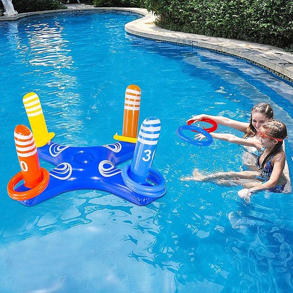 Sand Play Water Fun Iatable Ring Throwing Pool Game Toy Kids Pool Outdoor Beach Fun Summer Water Toy 230613