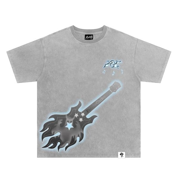 Женская футболка с короткими рукавами Y2K заставляет старых вымытых призрачных гитарных пары T Рубашки на свободу 2023 Summer Punk Rock Hip Hop Street Tops 230613