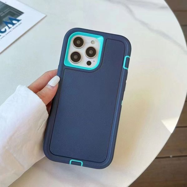 Case telefoniche a prova di shock di Defender per iPhone 15 14 Plus 13 12 11 Pro Max Mini XR XS Samsung S23 S22 Ultra A53 A13 A54 3 in 1 Copertina cellulare di protezione per il corpo completo