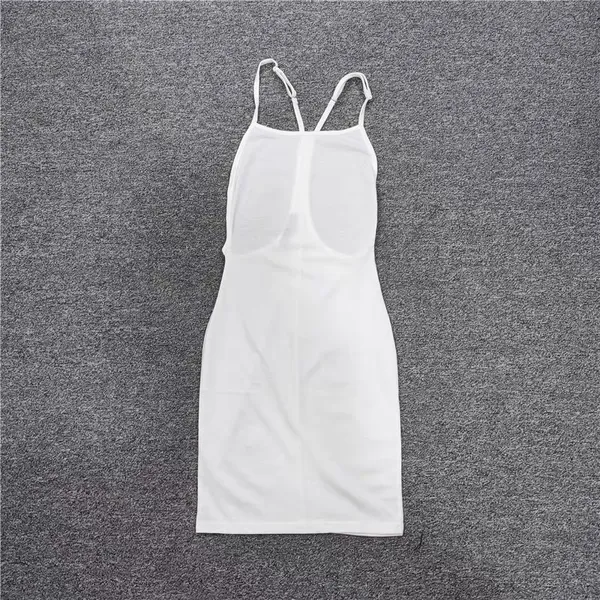 Sommer dünnes, weißes, enges, dünnes Slip-Kleid, schlankes Wickel-Hüft-Sexy-Racerback-Kleid für den Sommer