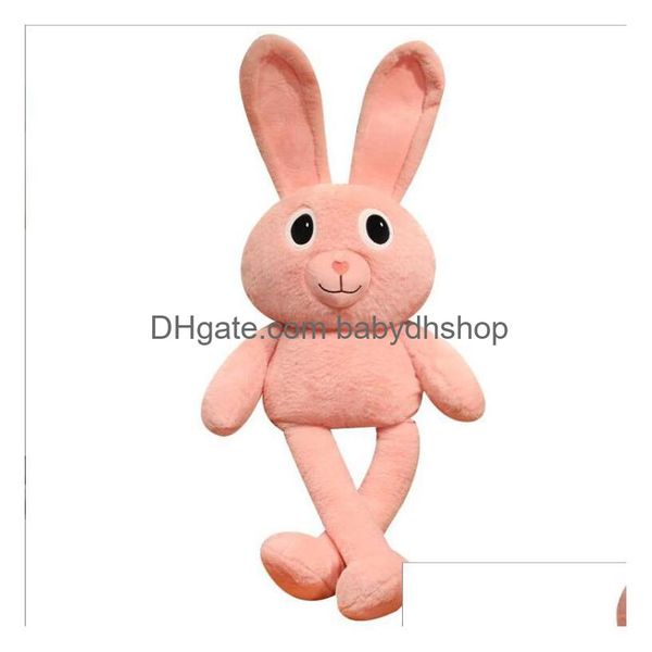 Animali di peluche ripieni Rosa Estendere l'orecchio Gamba Coniglio Carino Conigli occhio grande Taglia 80100Cm Bambini Ragazza Regalo di compleanno Cuscino Giocattolo Morbido Casa Dr Dhktx