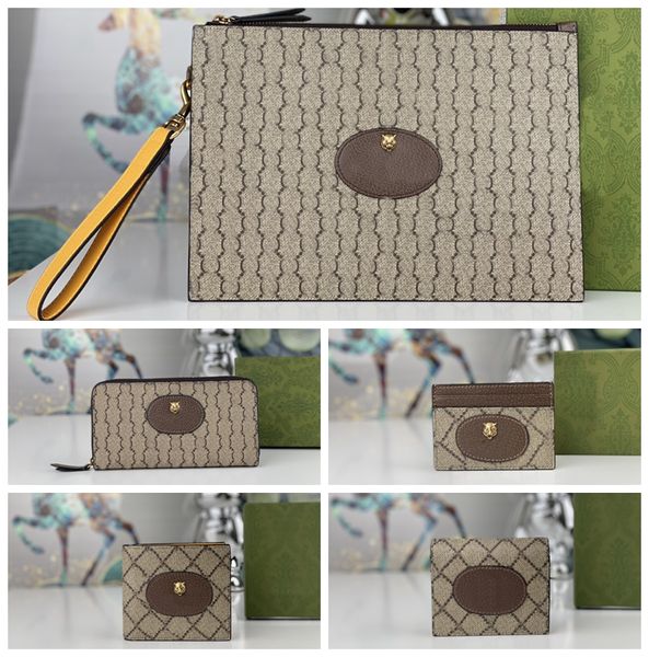 Carteira de moda Clássica Ophidia Porta-Cartão Bolsa Masculina Casual Zip Wallet Luxo Clutch Card Bag Bolsas de Dinheiro Carteira Continental