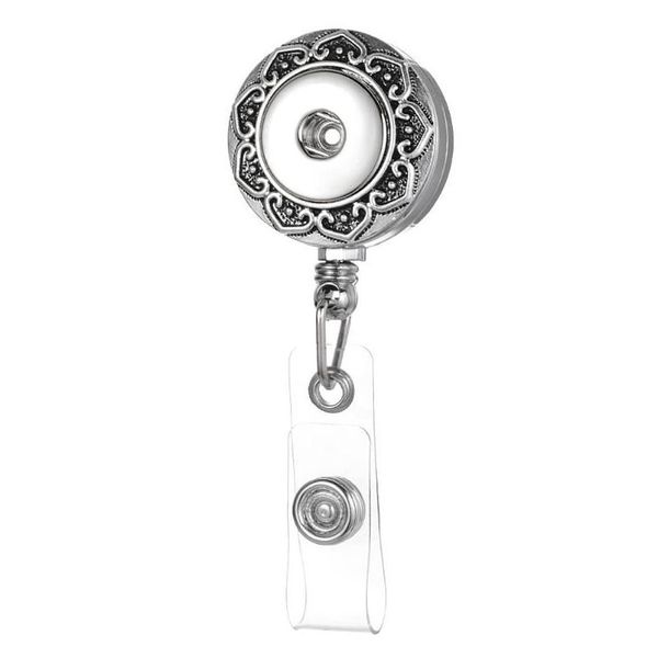 Collane con ciondolo Fit 18Mm Bottone a pressione Retrattile Pl Badge Reel Gioielli ID Cordino Nome Tag Portacarte Bobine Portachiavi Clip a catena Dr Dhaet