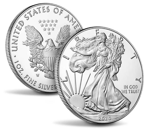 2020 American Statue of Liberty Eagle Coin Regalo da collezione di monete commemorative placcate in argento