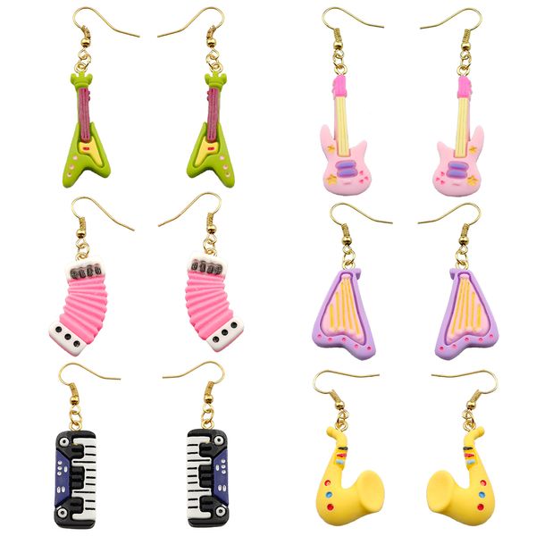 Charme Kreative Ohrring Für Frauen Harz Musikinstrument Tropfen Ohrringe Kinder Handgemachten Schmuck Diy Geschenke Lieferung Smtir