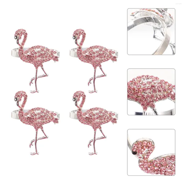 Set di stoviglie Flamingo Tovagliolo Fibbia Fede nuziale Tovagliolo Fibbie a forma di fermaglio Porta tovaglioli per feste Hawaii