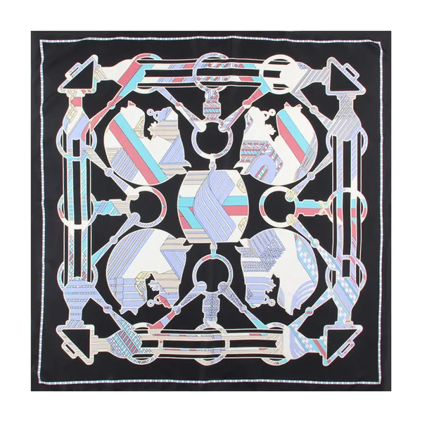 Ручная ручная ручная твил шелк шелковой шарф женский кисточка для ремня печати квадратный шарф