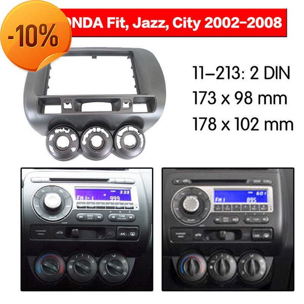 Großhandel Für HONDA Fit Jazz 2002-2008 2 Din Android Kopf Auto Stereo Dash Kunststoff Panel Fascia Trim lünette Frontplatte Zubehör