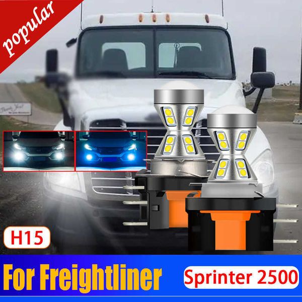 Новые 2pcs Auto Canbus no Ошибка H15 Светодиодные DRL Front Signal Lights Lights Дневная бега для Freightliner Sprinter 2500 3500 2019