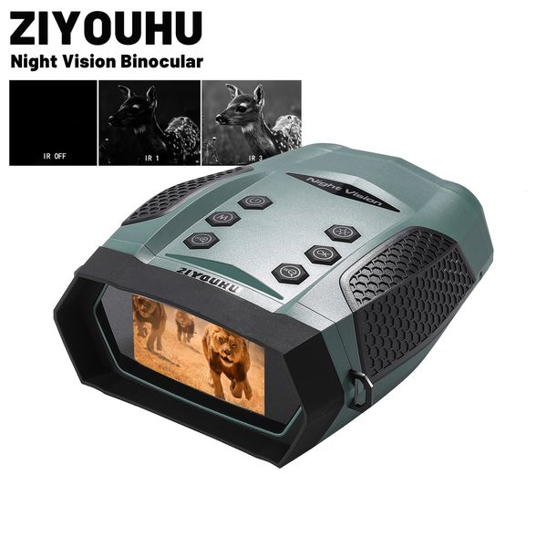 Охотничьи камеры HD Night Vision 4K Бинокль 600 -летняя ИК -камера Низкая освещение полноцветных записей цифровой Zoom 8x Viewer для безопасности 230613