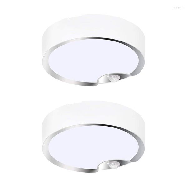 Luzes de teto 2X sensor de movimento alimentado por bateria LED interno/externo para lavanderia de corredor