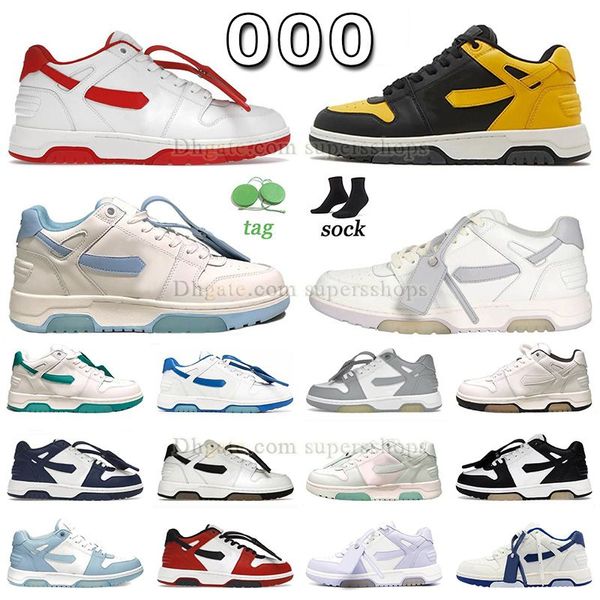 Authentische Out-of-Office-Plattform-Freizeitschuhe, Leder, Vintage, Weiß, Schwarz, Gelb, Hellblau, Beige, Rot, Grau, flache Casrpe-Männer und Frauen, Sneaker OOO Outdoor-Trainer-Loafer