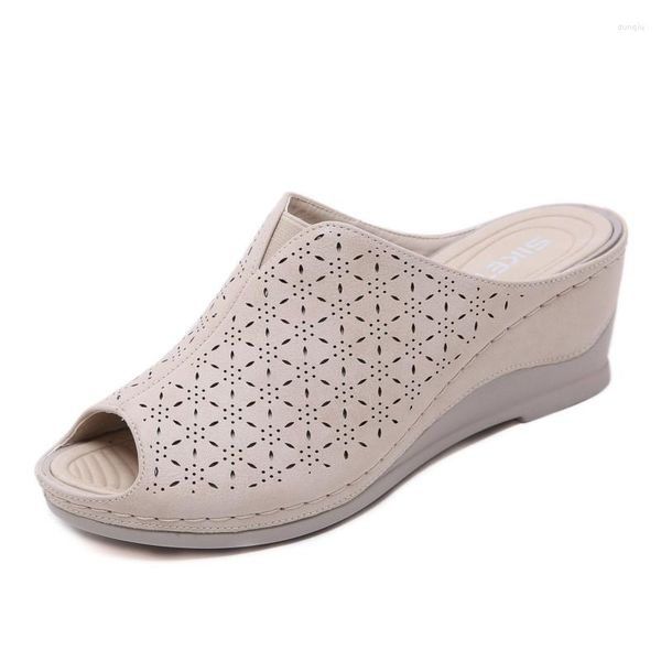 Sandálias tamanho esponja massagem feminina 42 plus retrô boca de peixe chinelos sandalias mujer sapatos femininos c881 660