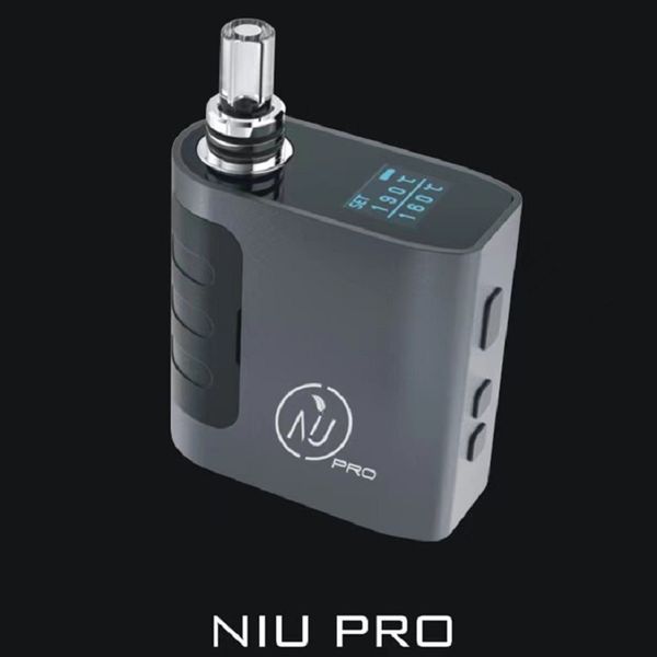 NIU PRO OLED Dab Glass Bong Vaporizzatore Bruciato a secco 100% Kit concentrato di cera alle erbe Fumatori Punta al quarzo Collettore di nettare Chiodo elettronico in titanio