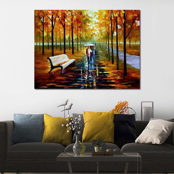 Аннотация Canvas Art Fall White Umbrella Printed City пейзажи картина для отелей декор современный