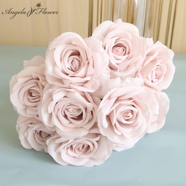 Flores Headsbunch Rose artificial seco 10 Bouquet Bride Holding Wedding Floral Acessórios da sala Decoração de casa PO APS 230613